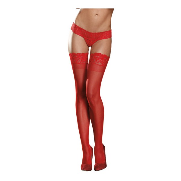 Lace Top Thigh High Red O/s