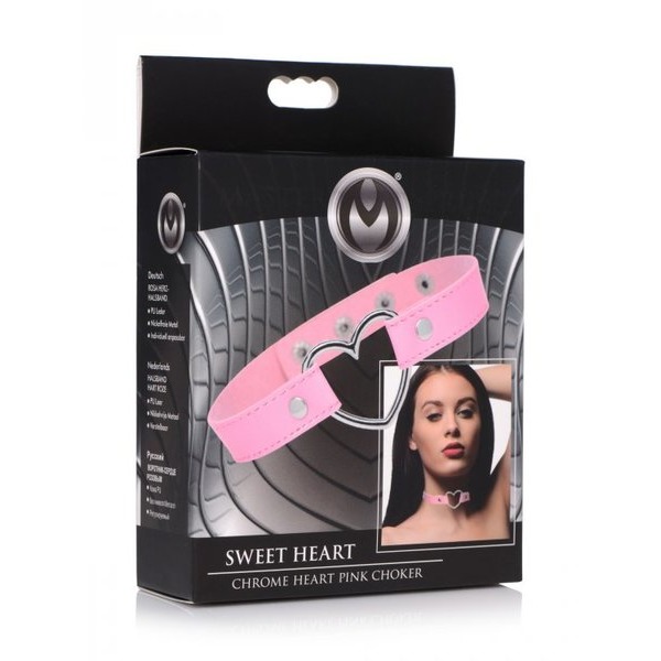 MASTER SERIES DARK HEART CHROME HEART PINK CHOKER