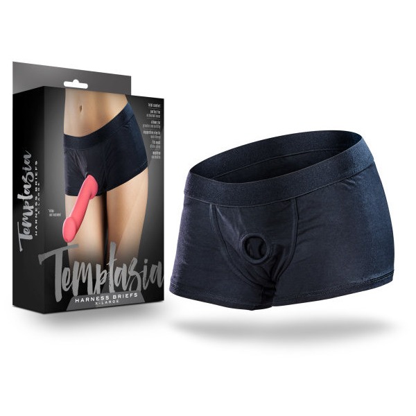 Temptasia Harness Briefs Xlarge Black