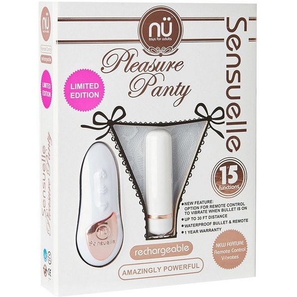 Sensuelle Pleasure Panty White Remote Control