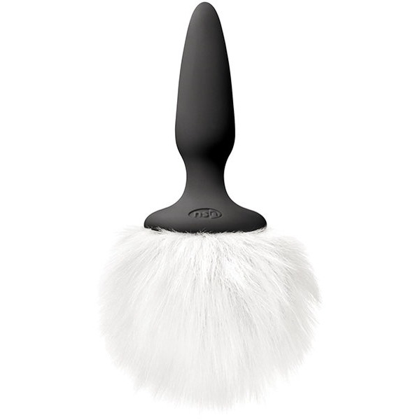 BUNNY TAILS MINI BLACK WHITE FUR