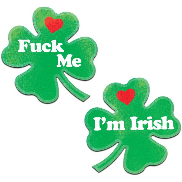 PASTEASE CLOVER 'FUCK ME IM IRISH' NIPPLE PASTIES