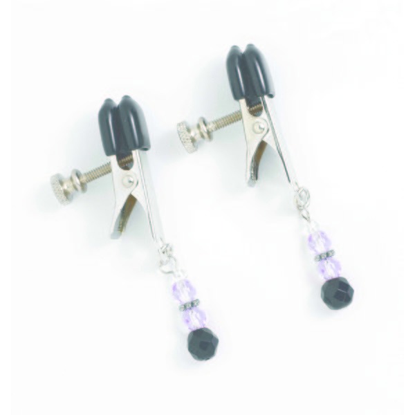 Broad Tip Clamp W/purple Beads