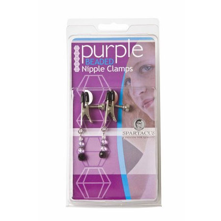 Broad Tip Clamp W/purple Beads