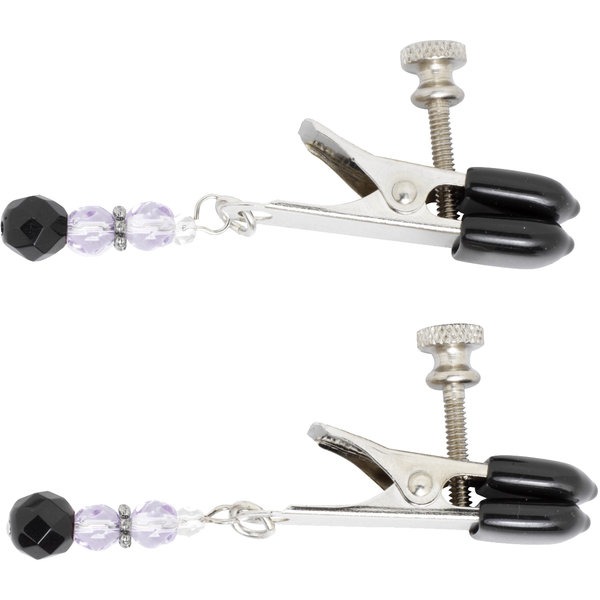 Broad Tip Clamp W/purple Beads