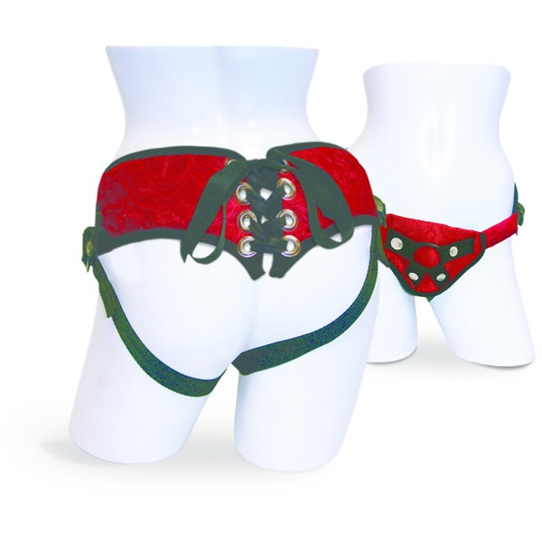 Red Lace Corsette Strap On