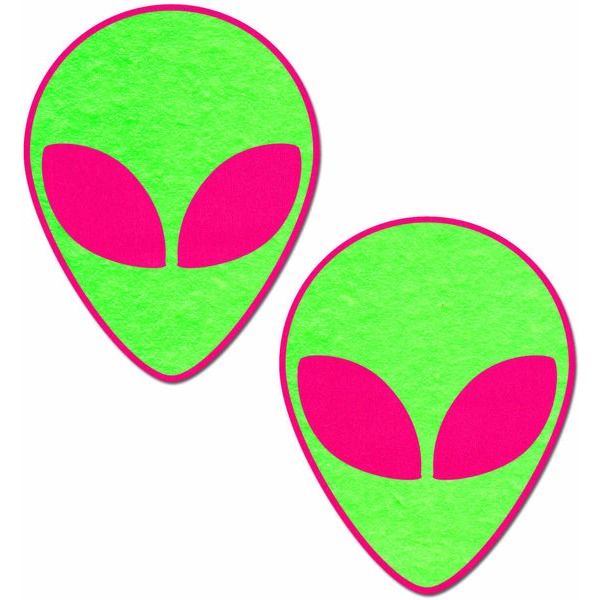PASTEASE NEON GLOWING GREEN ALIEN ON NEON PINK