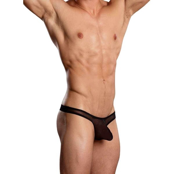 EURO MALE MESH THONG BLACK LARGE/ XL