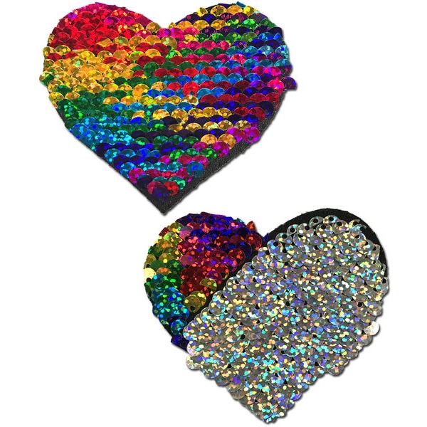Pastease Rainbow & Silver Glitter Color Changing Sequin Heart