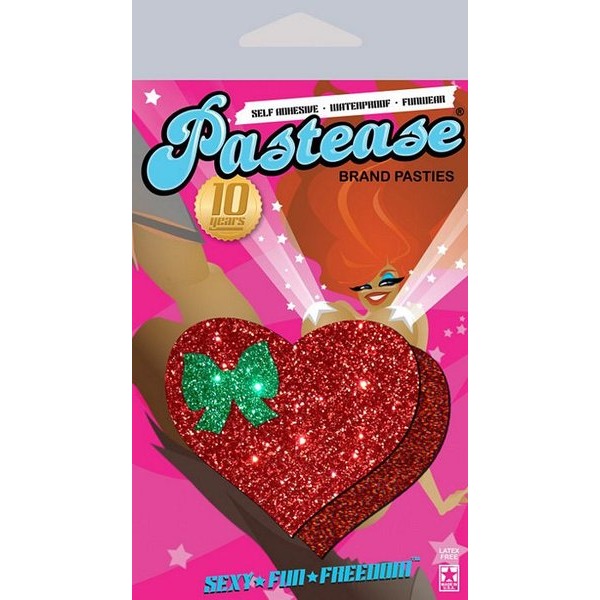 Pastease Sweety Red Glitter Heart W/green Glitter Bow