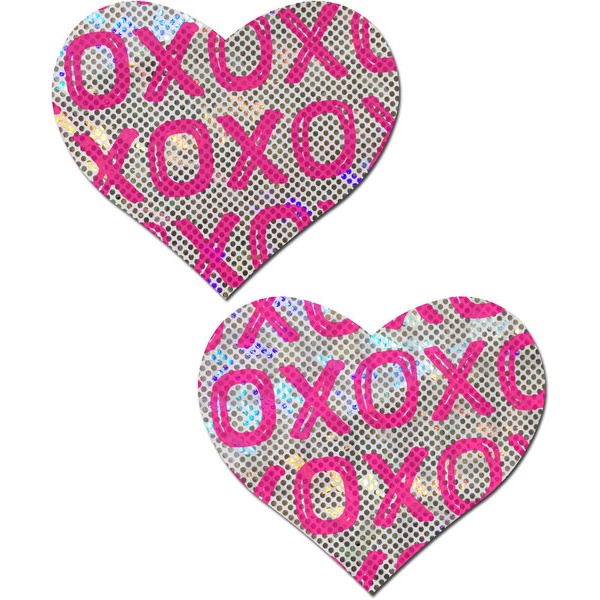 PASTEASE SHATTERED GLASS DISCO BALL PINK W/ WHITE XO HEART