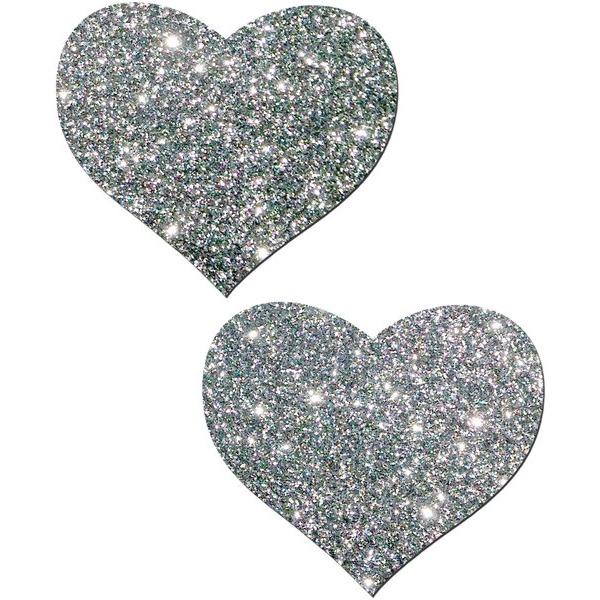 Pastease Hearts Silver Glitter