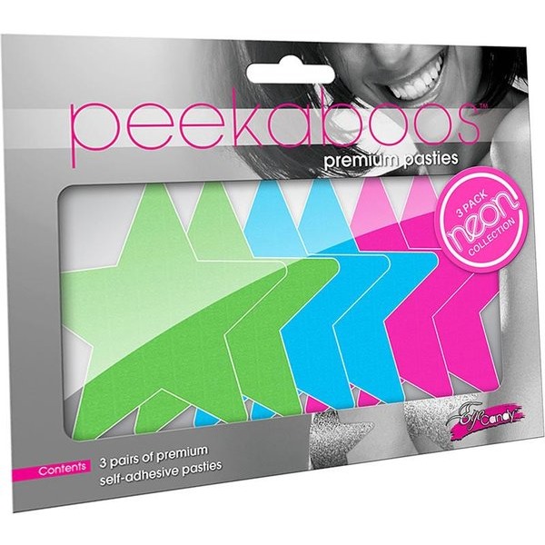 Pasties Neon Star 3pk Asst.