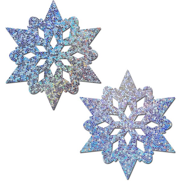 SILVER GLITTER SNOWFLAKES NIPPLE PASTIES