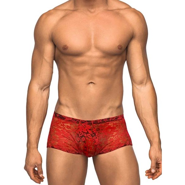 MINI SHORT STRETCH LACE MEDIUM RED