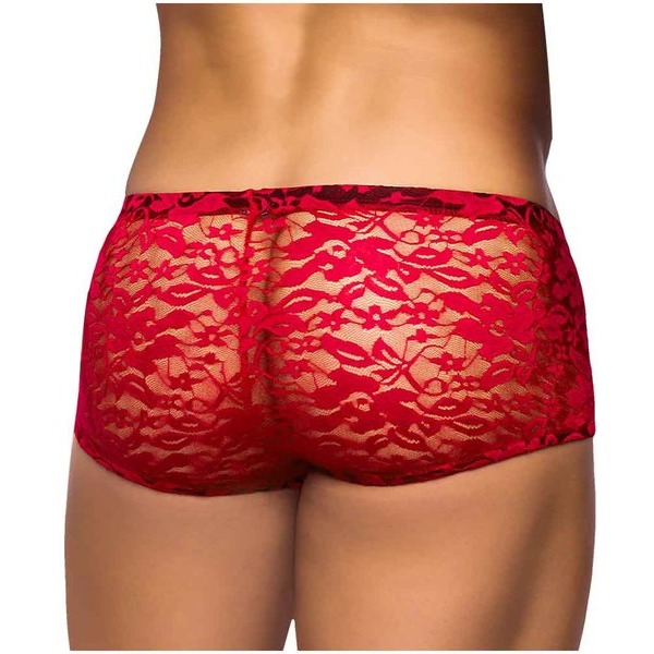 MINI SHORT STRETCH LACE MEDIUM RED